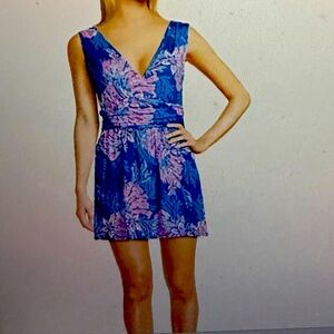 Lilly Pulitzer Blue and Pink Floral Jumpsuit